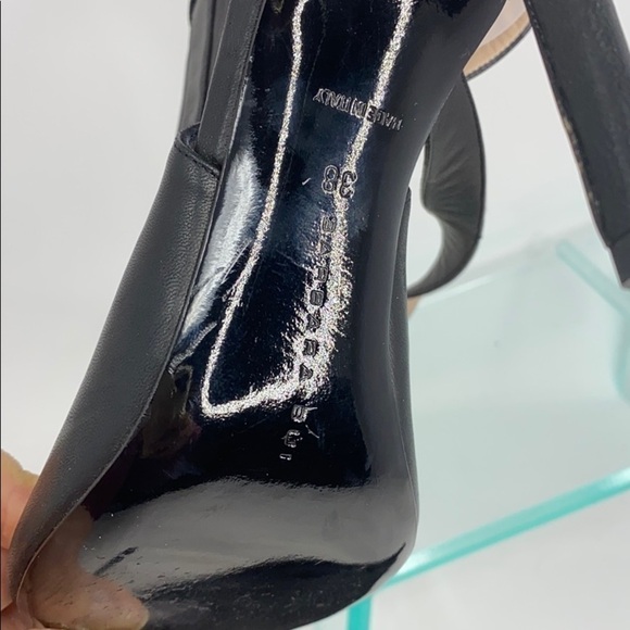 Barbara Bui Sz 38 Black Leather Ankle Wrap Heels - Picture 16 of 16